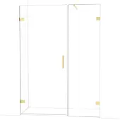 Maxaro Diamond Douchedeur | 145 cm Glanzend lichtgoud Helder glas Draaideur