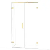 Maxaro Diamond Douchedeur | 115 cm Glanzend lichtgoud Helder glas Draaideur