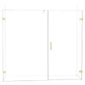 Maxaro Diamond Douchedeur | 225 cm Glanzend lichtgoud Helder glas Draaideur