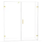 Maxaro Diamond Douchedeur | 175 cm Glanzend lichtgoud Helder glas Draaideur