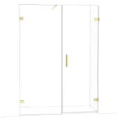 Maxaro Diamond Douchedeur | 145 cm Glanzend lichtgoud Helder glas Draaideur