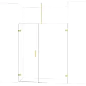 Maxaro Diamond Douchedeur | 165 cm Glanzend lichtgoud Helder glas Draaideur