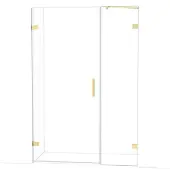 Maxaro Diamond Douchedeur | 135 cm Glanzend lichtgoud Helder glas Draaideur