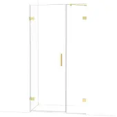 Maxaro Diamond Douchedeur | 105 cm Glanzend lichtgoud Helder glas Draaideur