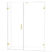 Maxaro Diamond Douchedeur | 155 cm Glanzend lichtgoud Helder glas Draaideur