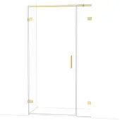 Maxaro Diamond Douchedeur | 115 cm Glanzend lichtgoud Helder glas Draaideur
