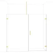 Maxaro Diamond Douchedeur | 215 cm Glanzend lichtgoud Helder glas Draaideur