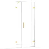 Maxaro Diamond Douchedeur | 85 cm Glanzend lichtgoud Helder glas Draaideur
