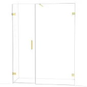 Maxaro Diamond Douchedeur | 155 cm Glanzend lichtgoud Helder glas Draaideur
