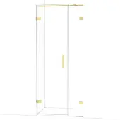 Maxaro Diamond Douchedeur | 85 cm Glanzend lichtgoud Helder glas Draaideur