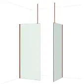 Maxaro Diamond Inloopdouche | 90x90 cm Glanzend koper Matglas 2 vaste wanden