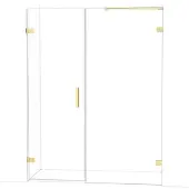 Maxaro Diamond Douchedeur | 155 cm Glanzend lichtgoud Helder glas Draaideur