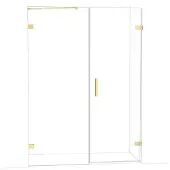 Maxaro Diamond Douchedeur | 145 cm Glanzend lichtgoud Helder glas Draaideur