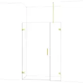 Maxaro Diamond Douchedeur | 135 cm Glanzend lichtgoud Helder glas Draaideur