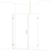 Maxaro Diamond Douchedeur | 145 cm Glanzend lichtgoud Helder glas Draaideur