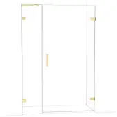 Maxaro Diamond Douchedeur | 135 cm Glanzend lichtgoud Helder glas Draaideur