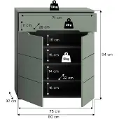 Furnilux Canu schoenenkast smoke nb basaltgrijs nb