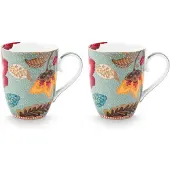Pip studio Mok Home Mug Large Blooming Tales Fantasy Blue (Set van 2)