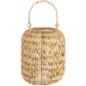 HBX natural living Lantaarn Mangsa Ø14,5xH18cm Bruin bruin Zeegras Lantaarn
