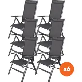 Kettler Set van 6 - Legato Curve aluminium standenstoel
