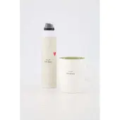 Zusss Cadeauset - Doucheschuim En Theemok Keramiek Wit / Lichtgroen