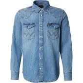 Wrangler Overhemd blauw denim