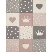 Tapis.fr Kindertapijt Kosmos roze 160 cm rond