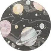 Tapis.fr Kindertapijt Ninique antraciet 200 cm rond