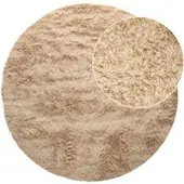 Tapis.fr Hoogpolig tapijt Silvana beige 200 cm rond