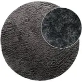 Tapis.fr Hoogpolig tapijt Silvana antraciet 200 cm rond