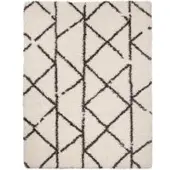 Tapis.fr Hoogpolig tapijt Mahara beige 60x90 cm