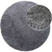 Tapis.fr Hoogpolig tapijt Silvana grijs 120 cm rond