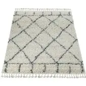 Tapis.fr Hoogpolig tapijt Nadori crème 60x100 cm