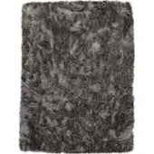 Tapis.fr Hoogpolig tapijt Playara antraciet 60x100 cm