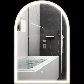 HOMCOM Badkamerspiegel - Gehard glas - 90x3x60cm - Goud