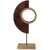 Merkloos Sculptuur Art Op Voet Mango 20x6x46cm Zwart zwart Hout Decoratief beeld