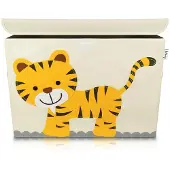Lifeney Opbergdoos van stof voor kinderen groot model "Tijger" met deksel