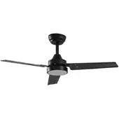 LINDBY Aerallo LED plafondventilator, zwart, CCT, stil - , Aerallo, Zwart, Woonkamer, Metaal, Modern