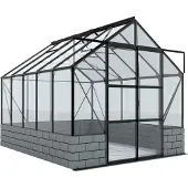 Vitavia Tuinkas Cassandra 8300 + Basis Antraciet - Veiligheidsglas 3mm - Zwart - 257x323x249cm