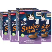 Felix 4x Kattensnack Sauce Time Kip & Zalm 6x40 Gr
