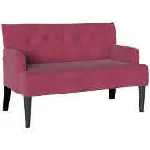 vidaXL Chesterfield Bank Wijnrood 112 x 65,5 x 75 cm Fluweel