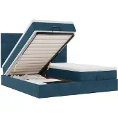 vidaXL Ottoman bed met matrassen 160x200cm fluweel donkerblauw