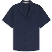 BOSS Overhemd BOSS Black donkerblauw structuur normale fit