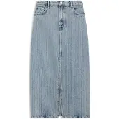 HUGO Regular-fit rok van stevig gestreept denim Maat M