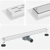 vidaXL Doucheafvoer 2-in-1 met 360° Sifon zilver 70 cm