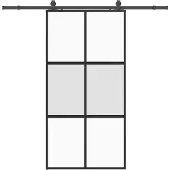 vidaXL Schuifdeur met beslagset 102,5x205 cm gehard glas zwart