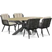 Coco Custa/Brookline 200x110 cm dining tuinset 5-delig