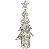 vidaXL Kerstboom met 240 LED Warmwit 180 cm Rattan