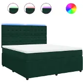 vidaXL Boxspring met matras fluweel donkergroen 180x200 cm