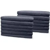 Eleganzzz Badstof Badlaken 100% Katoen 70x140cm - dark grey - Set van 12